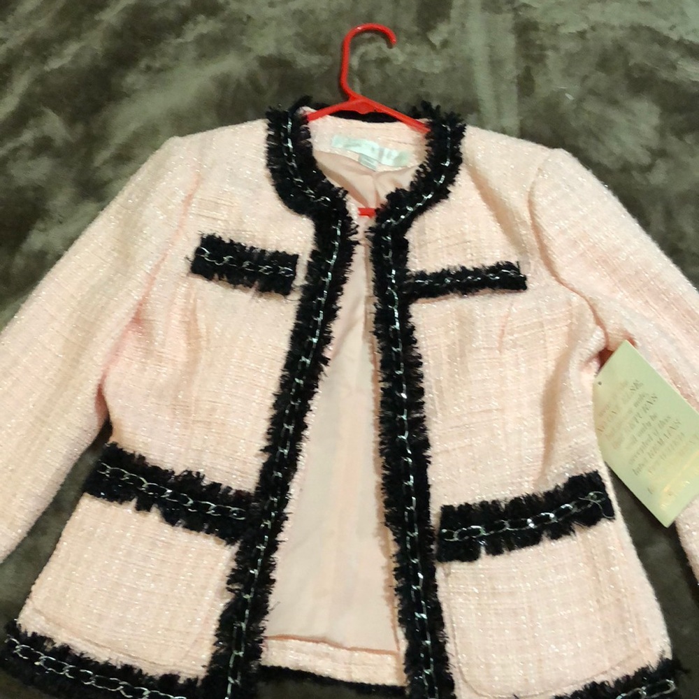 Boston Proper Pink and Black Blazer Size 8
